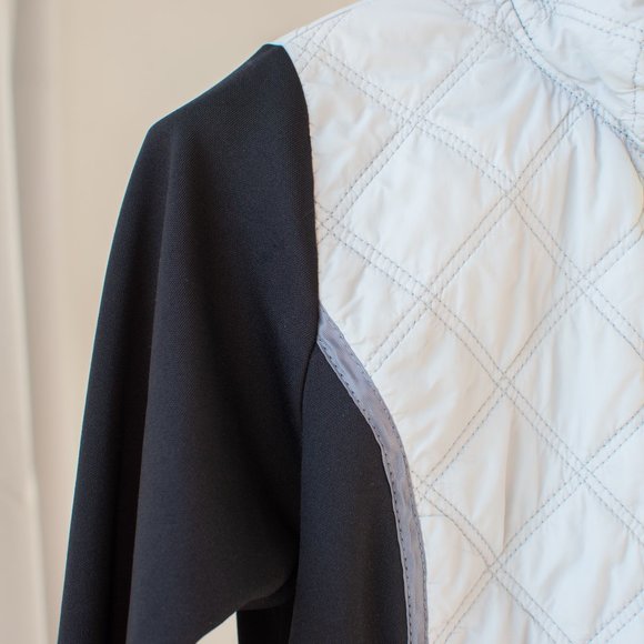 Reebok RBX Women's Running Jacket Quilted Size M Thumb Holes Full Zip Black Gray - Picture 7 of 10